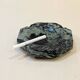 Vintage green and black marble octagonal pocket emptier antique mid-century ashtray