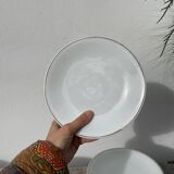 10 assiettes à dessert en porcelaine de Limoges blanches