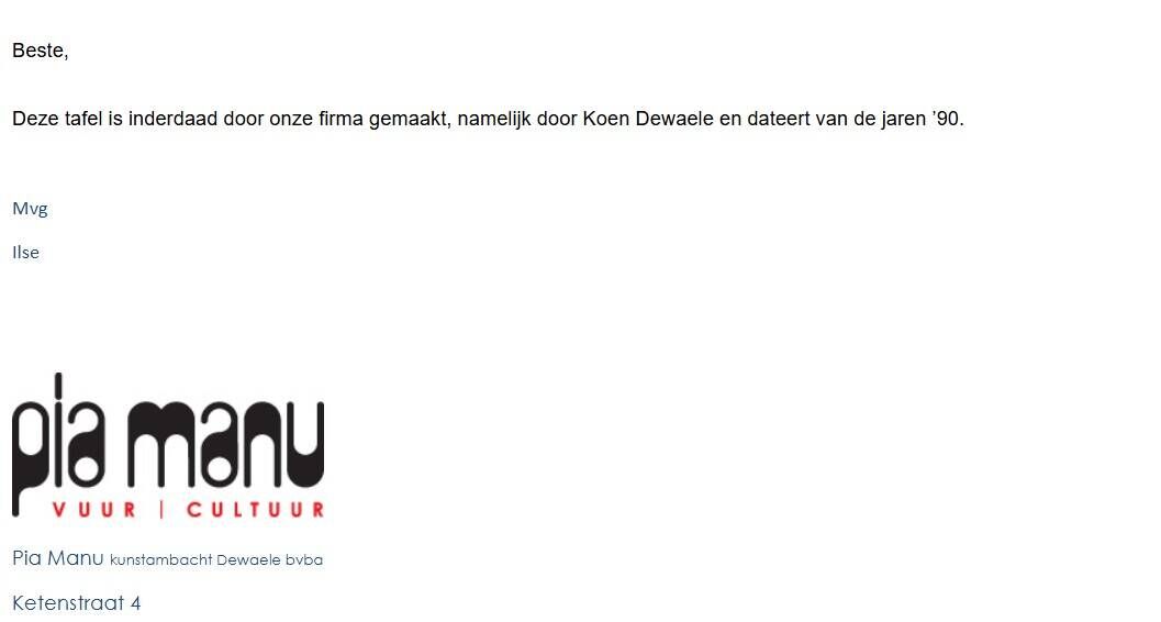 Postmodern dining table by Pia Manu, Belgium, ca. 1990