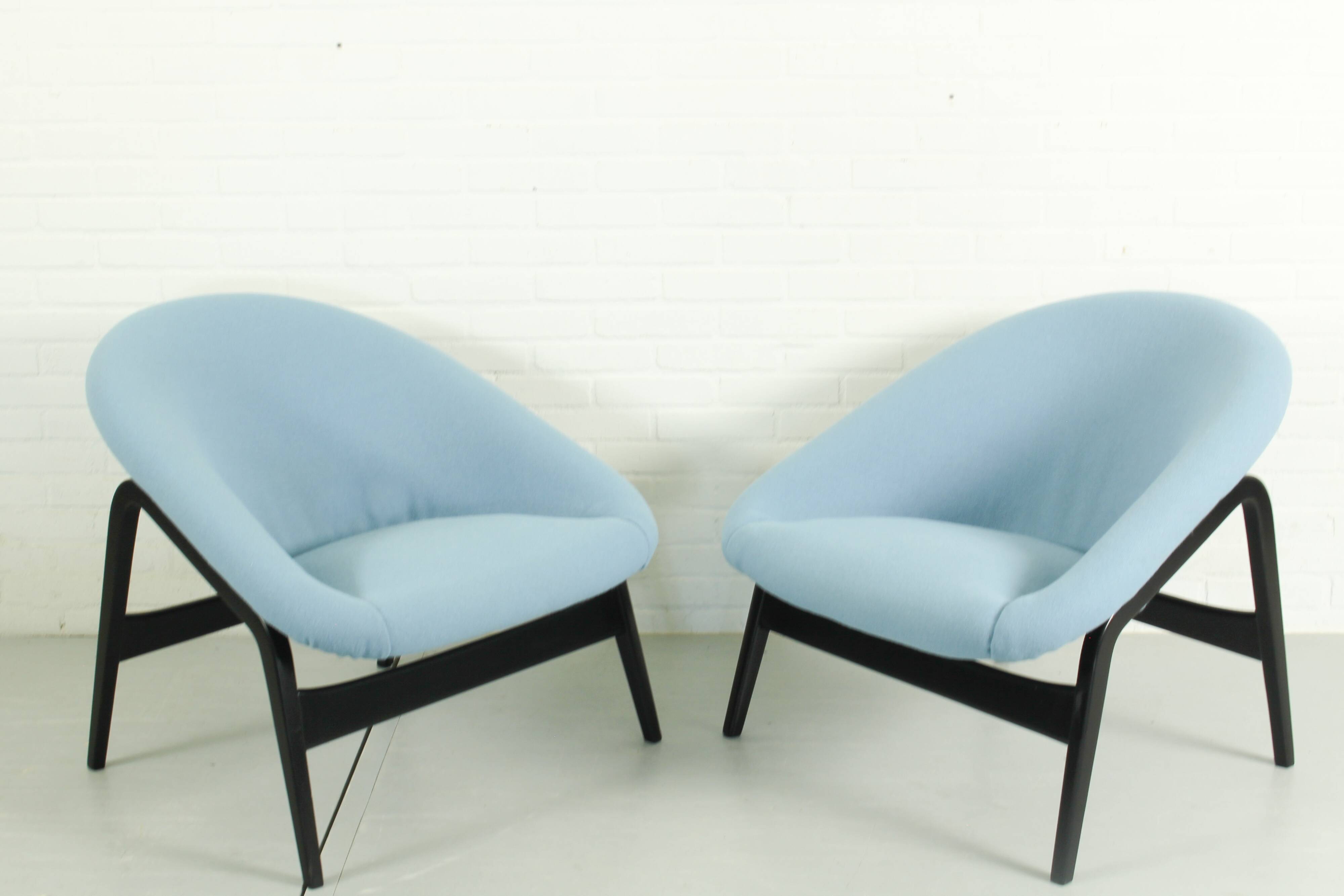 Set of 2 Hartmut Lohmeyer for Artifort lounge chairs Model 118 'Columbus',  The Netherlands 1957