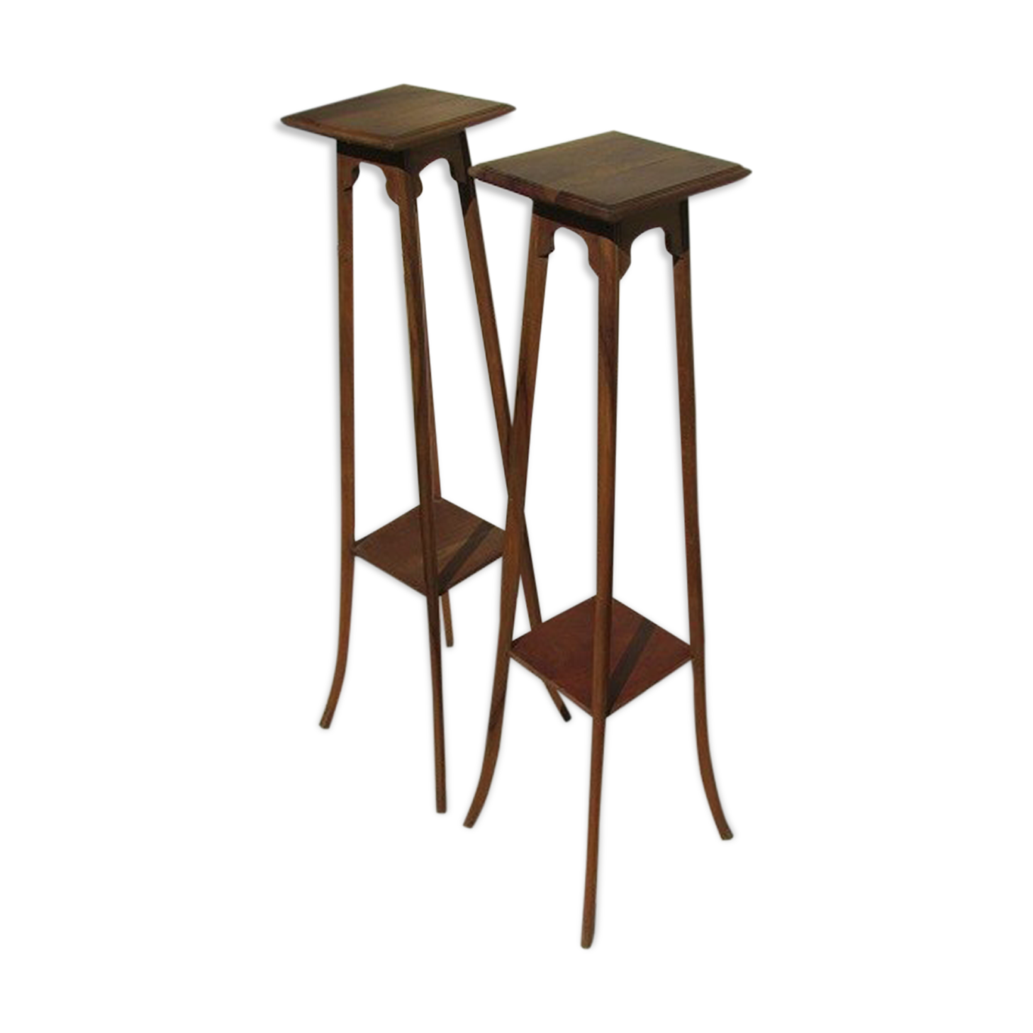Pair of tall walnut harnesses