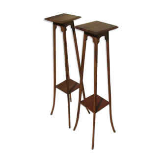 Pair of tall walnut harnesses