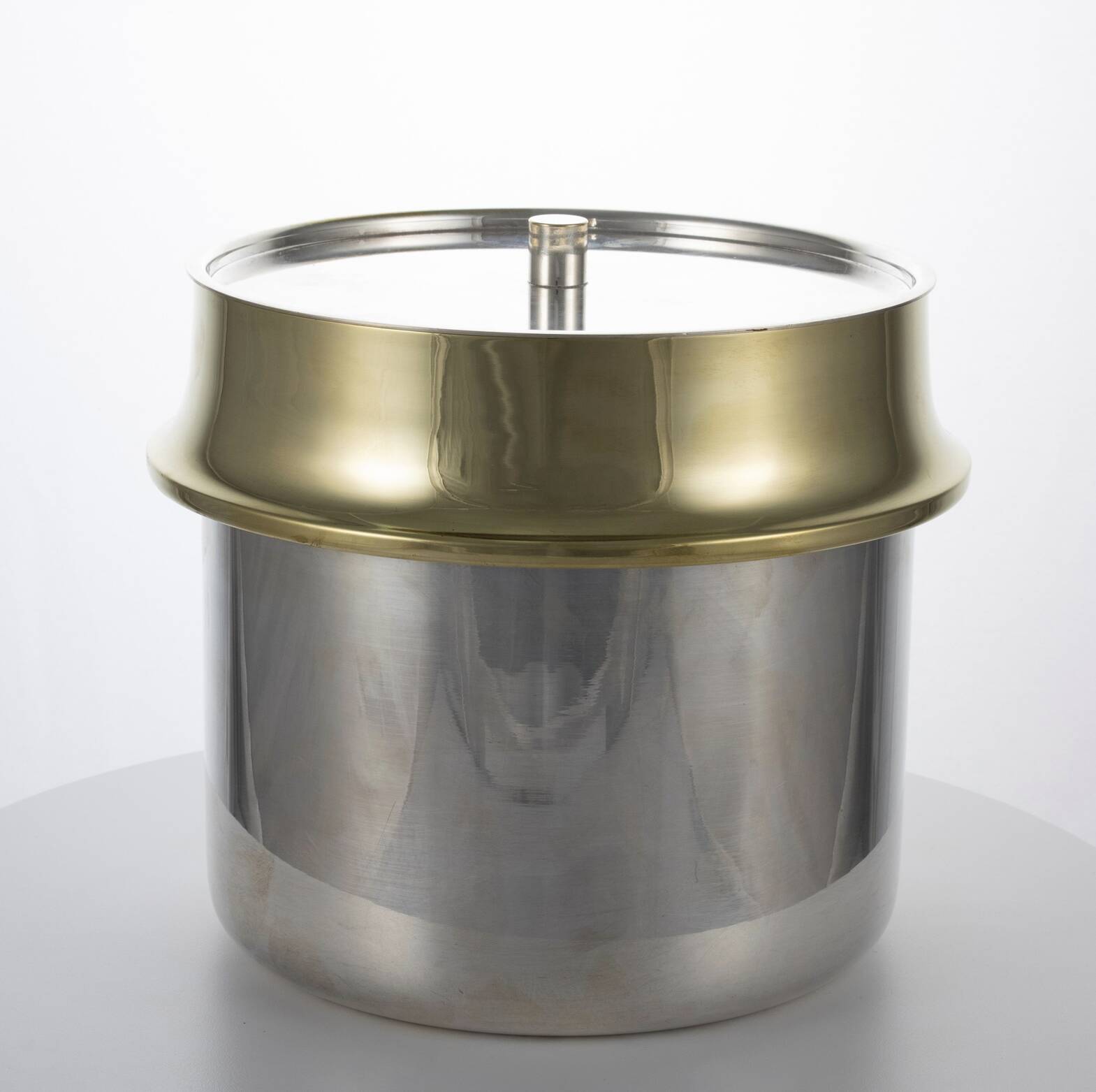 Hollywood regency gold Ice Bucket, Italy ca. 1980s