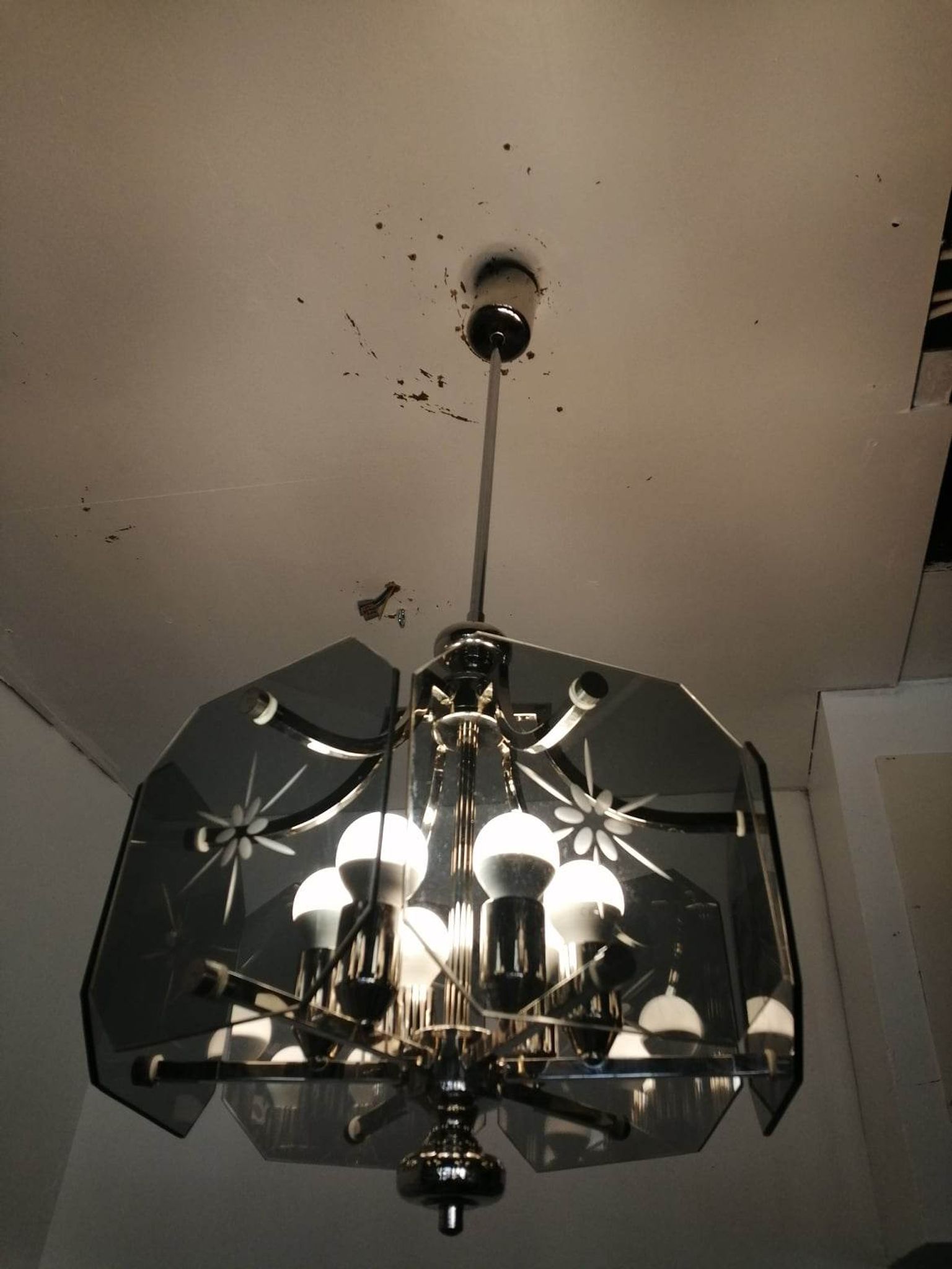 Chandelier year 70 with 6 lights
