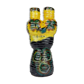 Vintage glazed pottery vase, former Yugoslavia, 1970s.