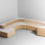 'Lara' sofa by Roberto Pamio for Stilwood in beige velvet, Italy 1958