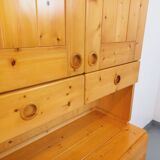 Charlotte Perriand Les Arcs vintage pine storage unit from the 60s 70s