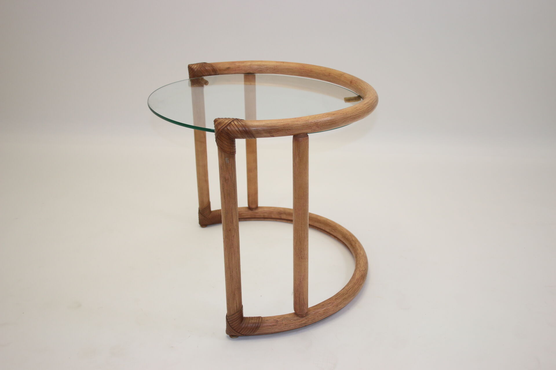 Round bamboo coffee table or side table