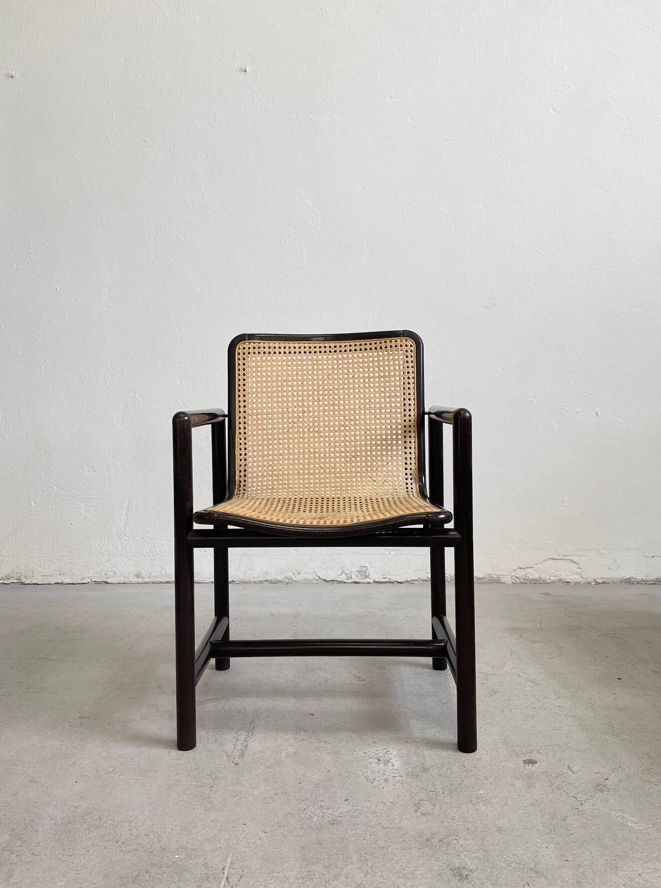Vintage Wooden Chair with Cane seat by Branko Ursic for Stol Kamnik, 1970s