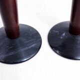 Pair of wood and stone candlesticks