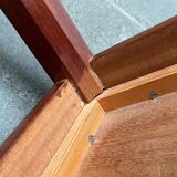 Mid-century teak and walnut side table, 1960s.