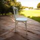 4 vintage white bistro chairs