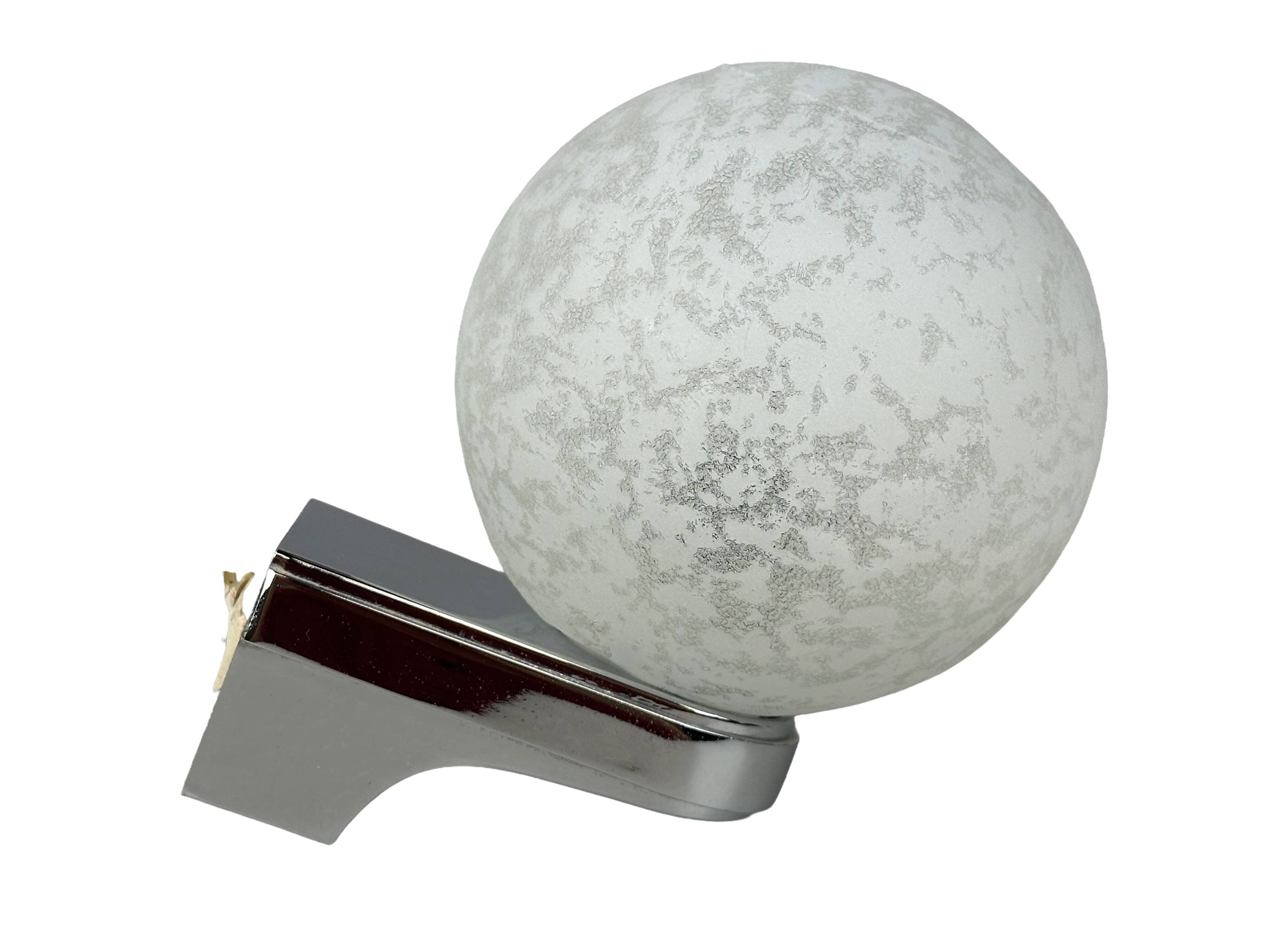 60s 70s Wall Lamp Globe Lamp Chrome & Glass German Space Age Design