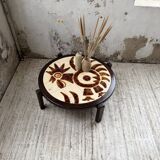 Round ceramic coffee table with “rooster” motif by Dan