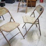 Pair of folding chair / industrial