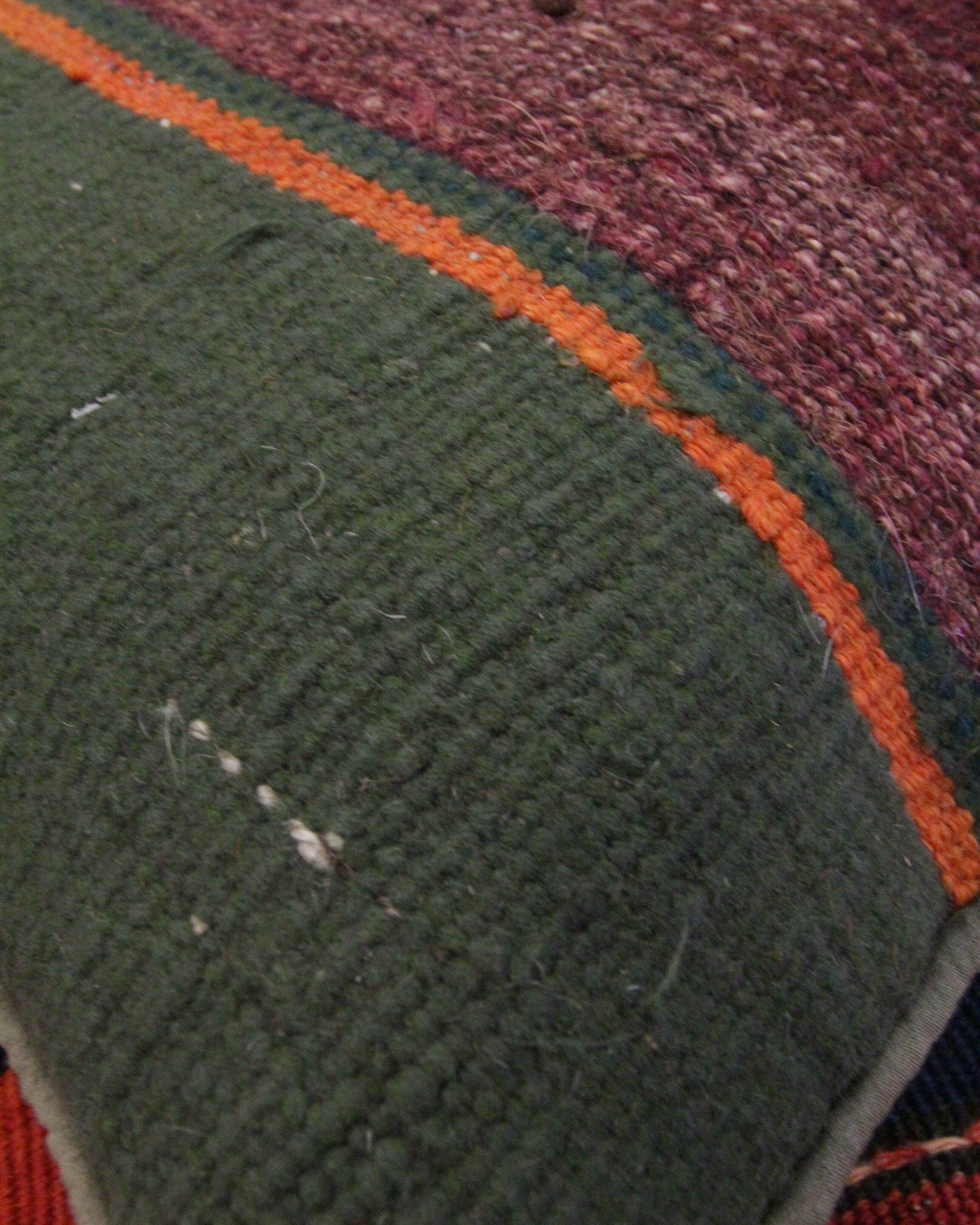 Handmade green purple wool cushion cover traditional kilim scatter pillow- 40x40cm