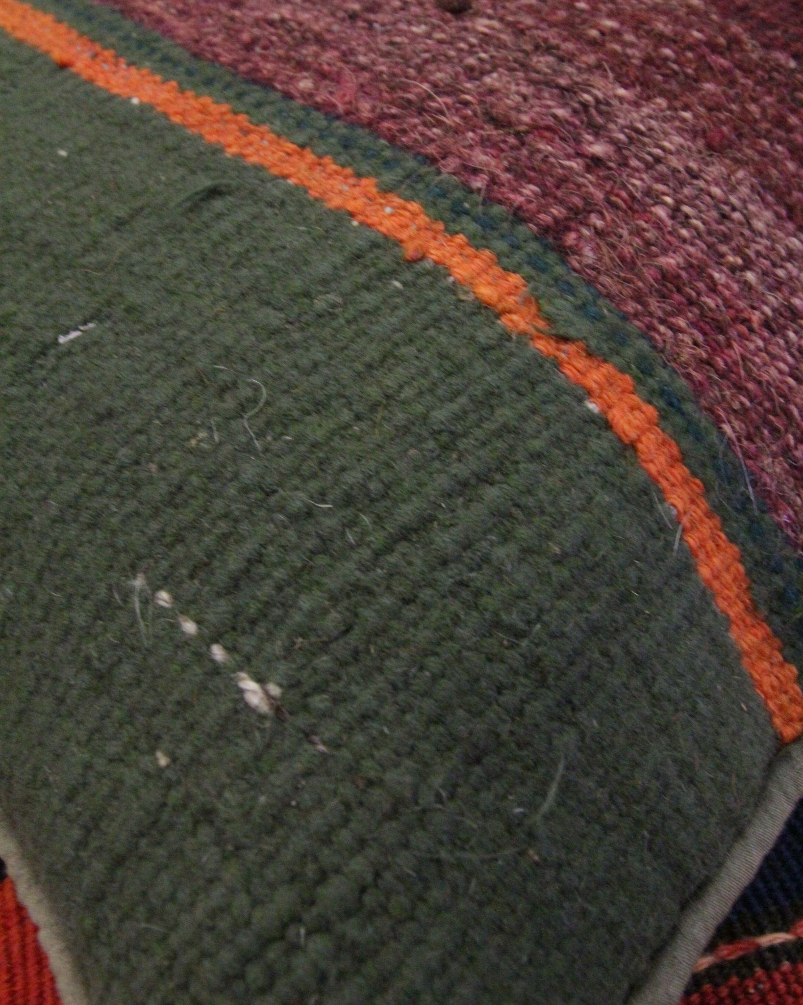 Handmade green purple wool cushion cover traditional kilim scatter pillow- 40x40cm