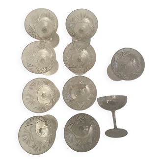 Crystal champagne glasses