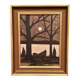 Mid-century oil on canvas “Moonlight” by Lennart Helgesson vintage 37x45cm