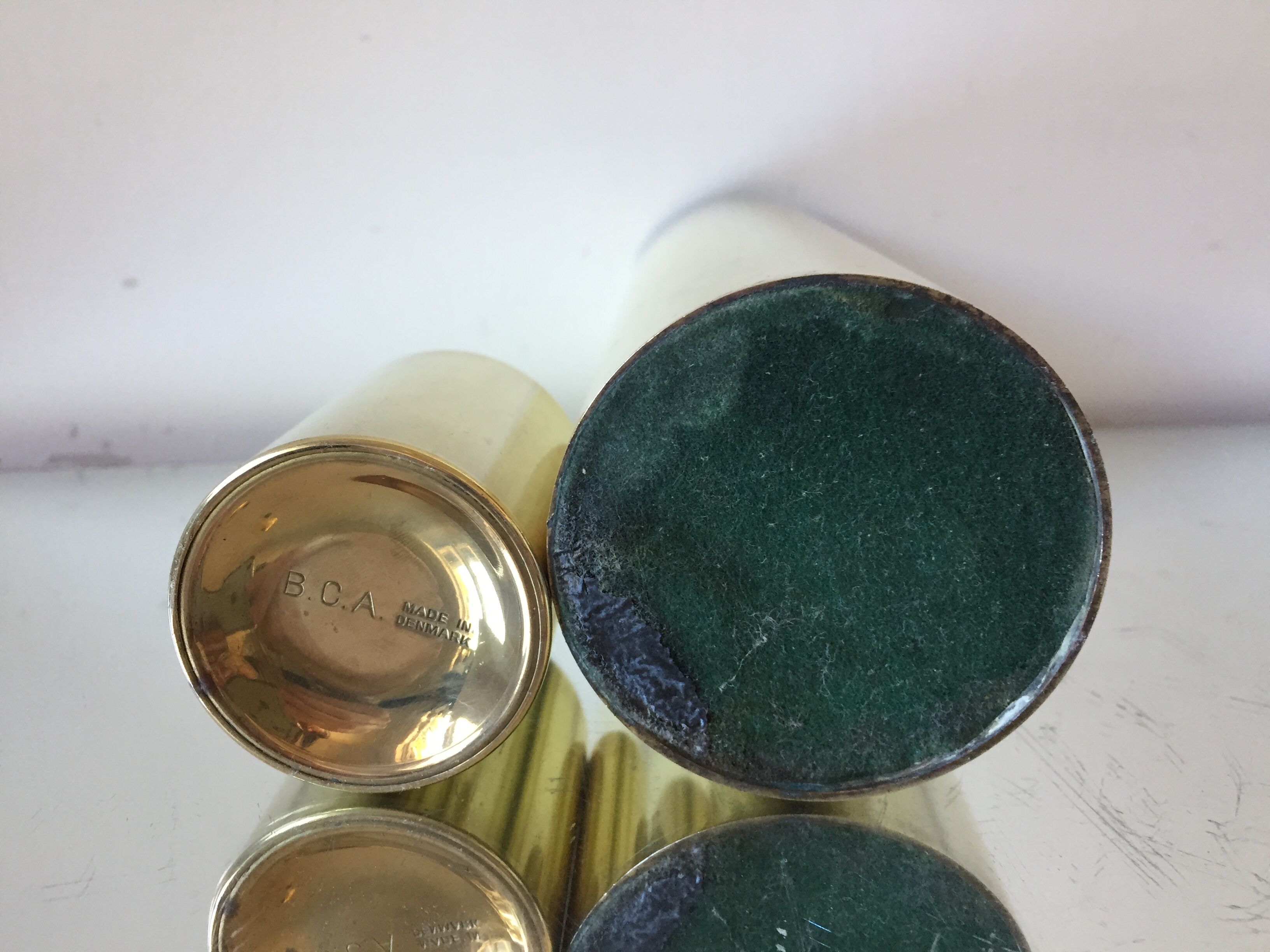 Danish mid century brass candleholders set of 2