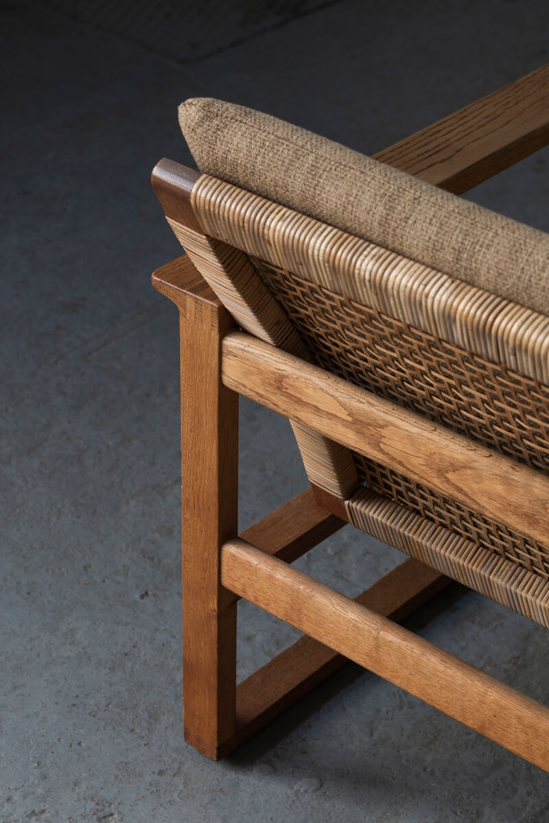 Set of 2 lounge chairs and one footrest by Borge Mogensen for Fredericia Denmark 1960’s