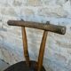 Suite of 4 tripod chairs, trunk seats, solid wood