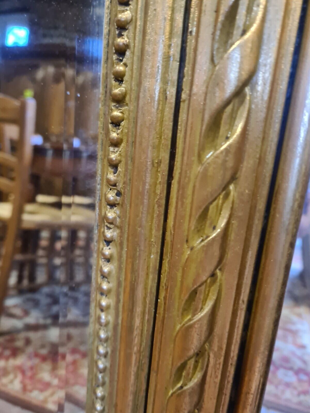 Golden mirror with doves