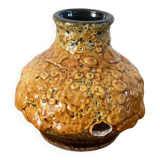 Vase en céramique jaune Fat Lava années 70