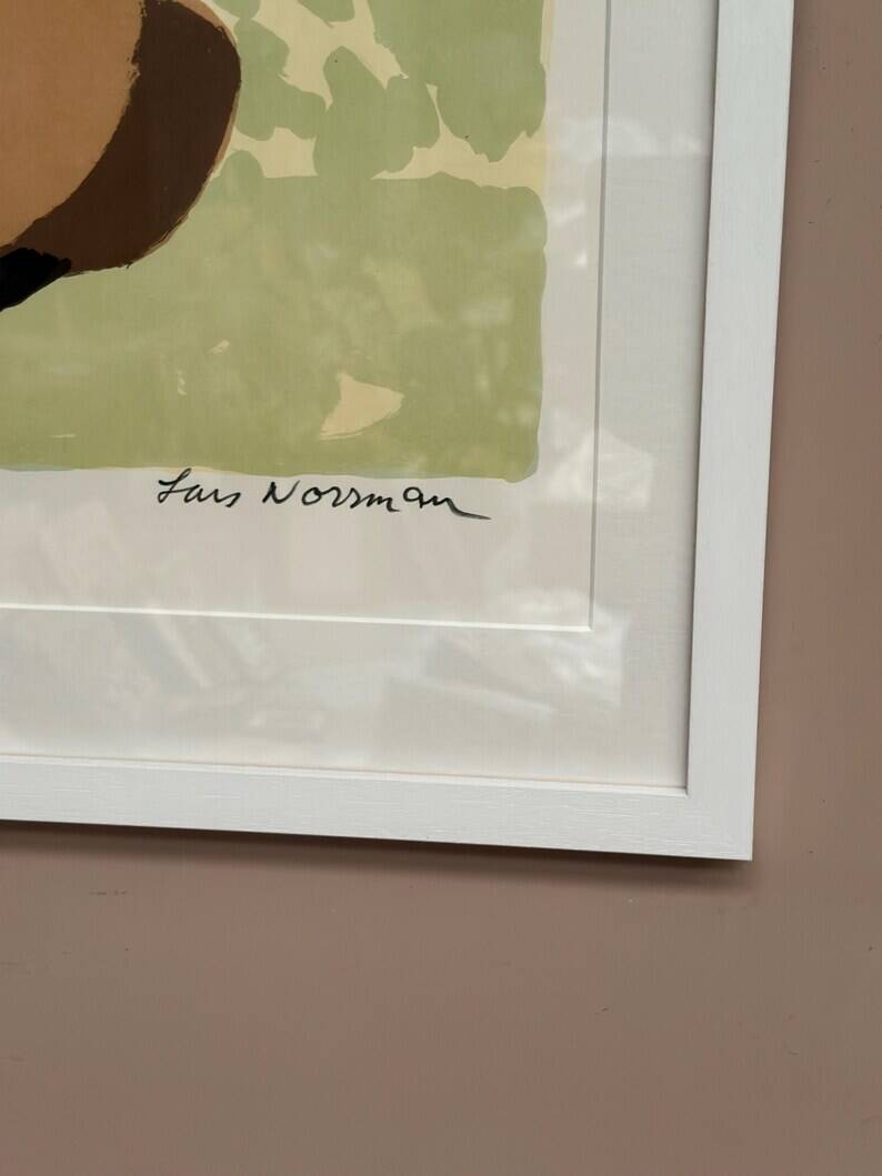Original Swedish Color Lithograph – “Woman” by Lars Norrman – Signed