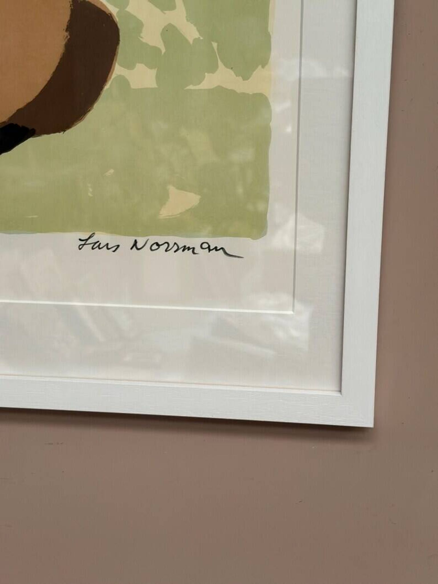 Original Swedish Color Lithograph – “Woman” by Lars Norrman – Signed