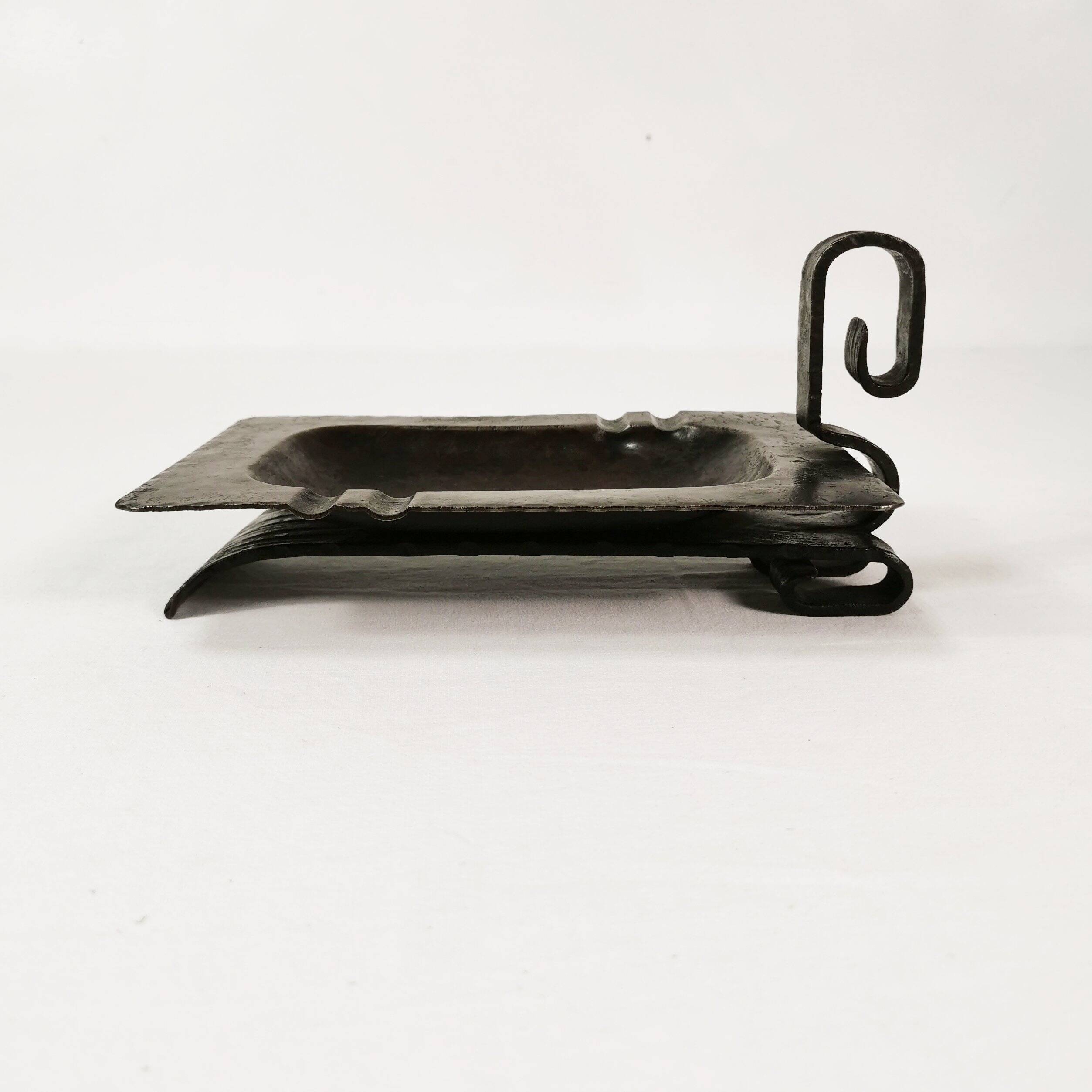 Hand-forged Brutalist-style study ashtray, Belgium, 1960s.