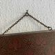 Miroir vintage 1900 triptyque barbier biseauté simili cuir matelassé - 27 x
