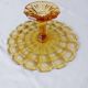Cake stand, glass pedestal plate Bernsdorf depression style