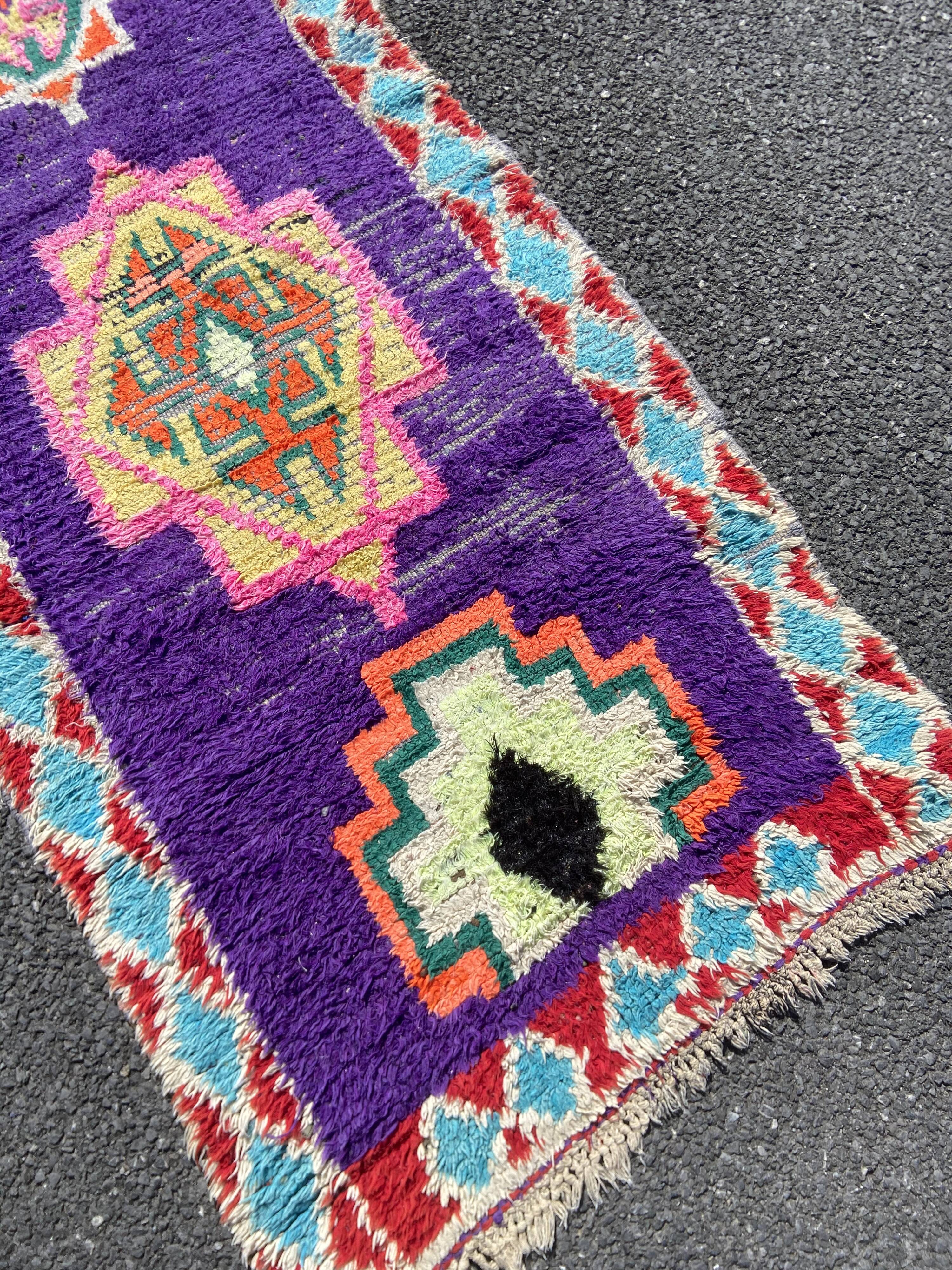 Boucherouite carpet 80 x 250 cm