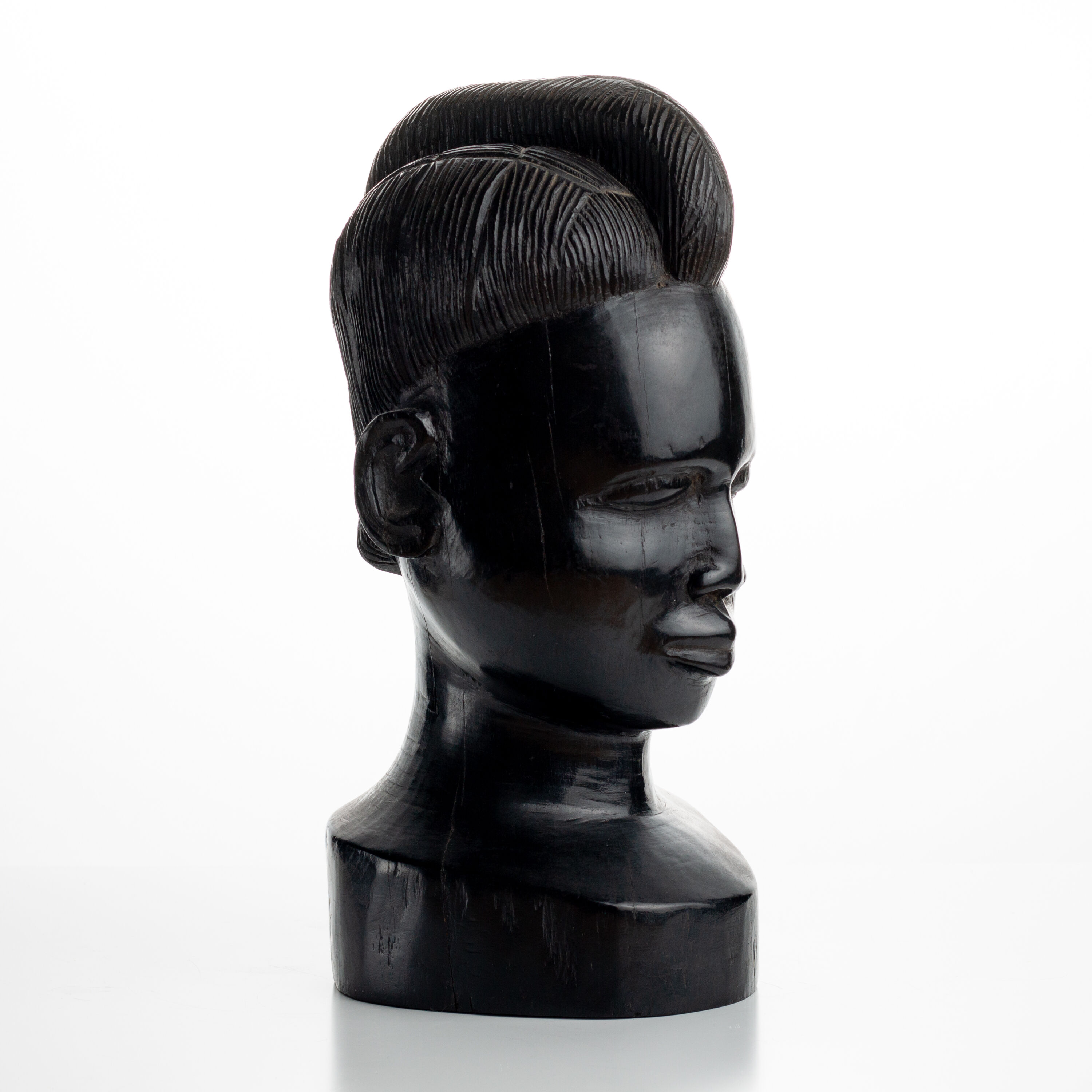 Pair of African busts carved in ironwood / ebony / vintage / book clamps