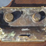 Encrier bronze Carpe diem, encrier rocaille, déco bureau, collection, inkwell