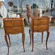 Pair of Louis XV style bedside tables in solid cherry wood.