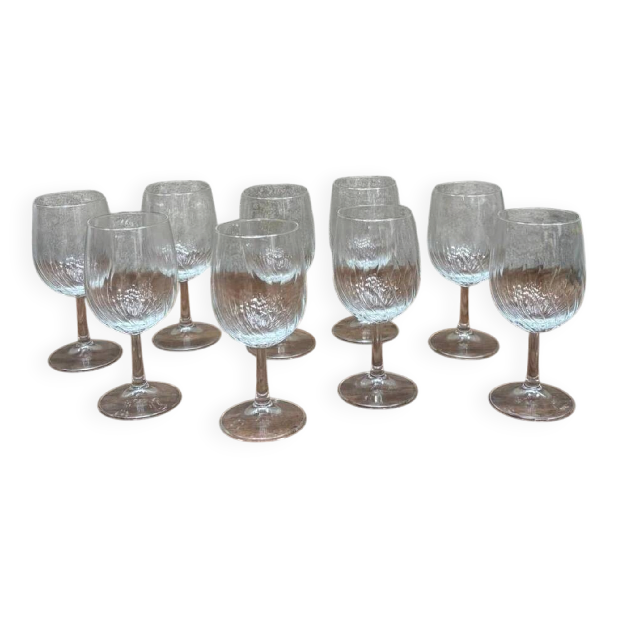 Set of water glasses on stems