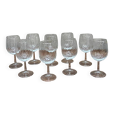 Set of water glasses on stems