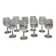 Set of water glasses on stems