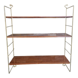 Wall shelves style metal string imitation wood 60- 70s