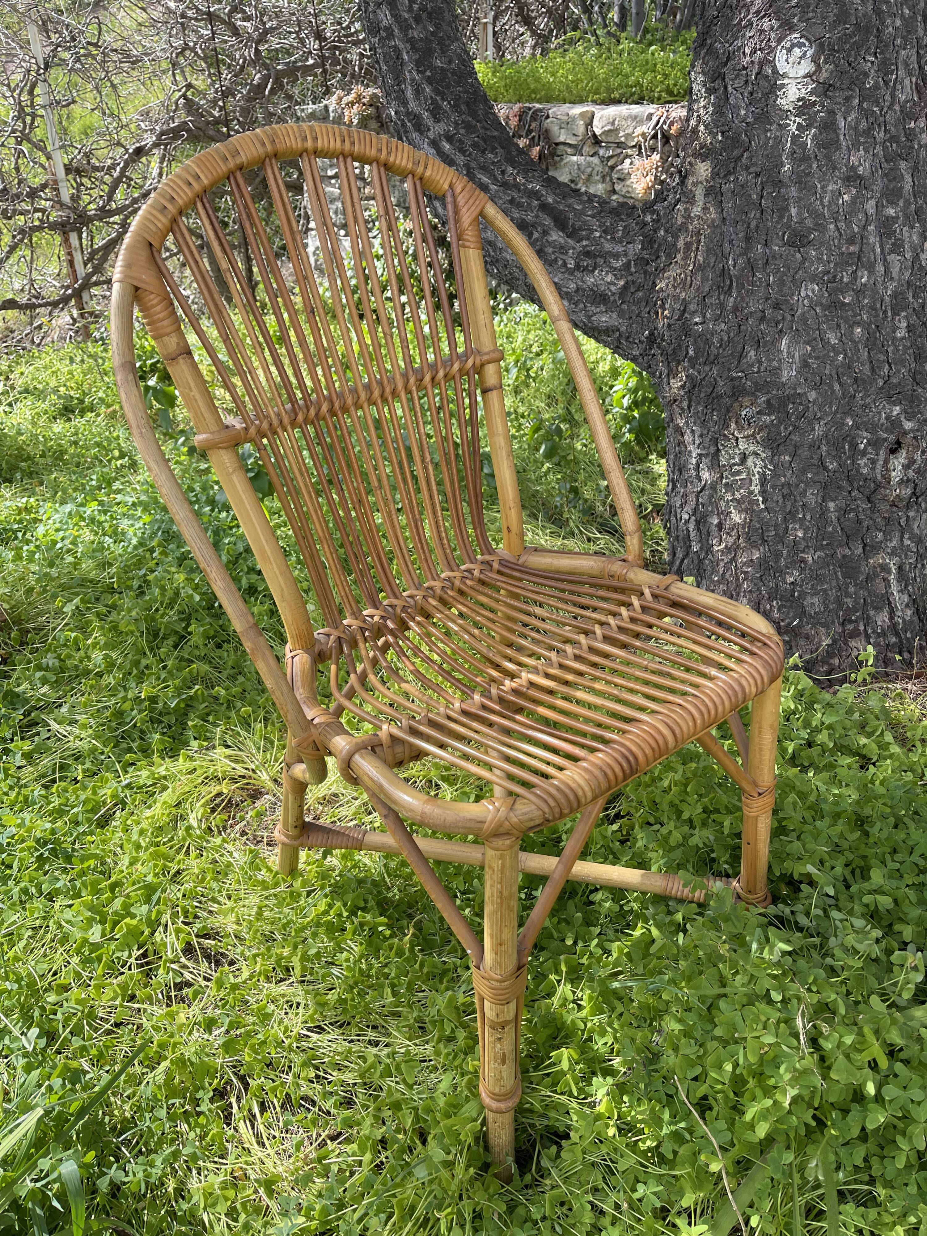 Paire de chaises rotin