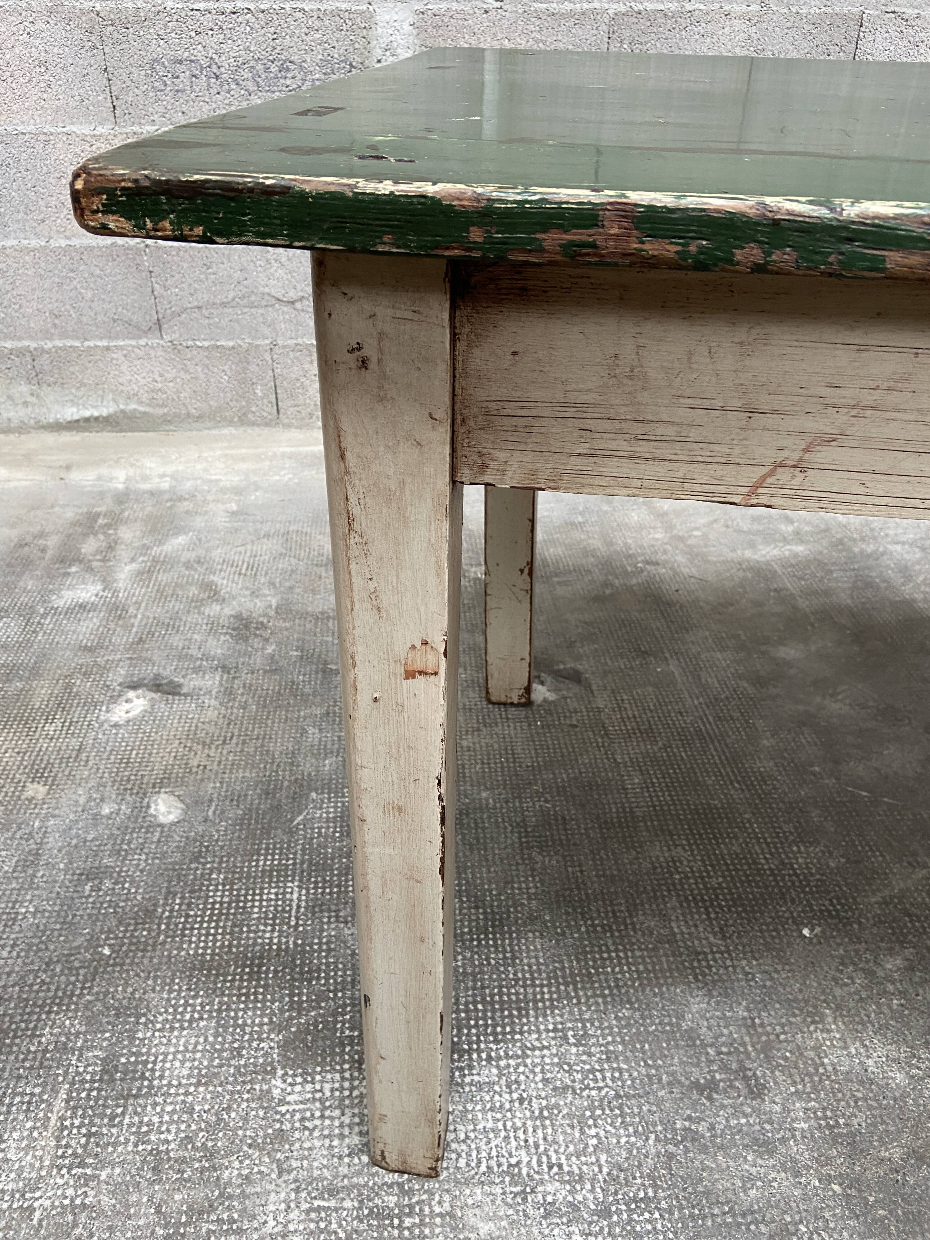 Table de ferme shabby chic vintage 1950