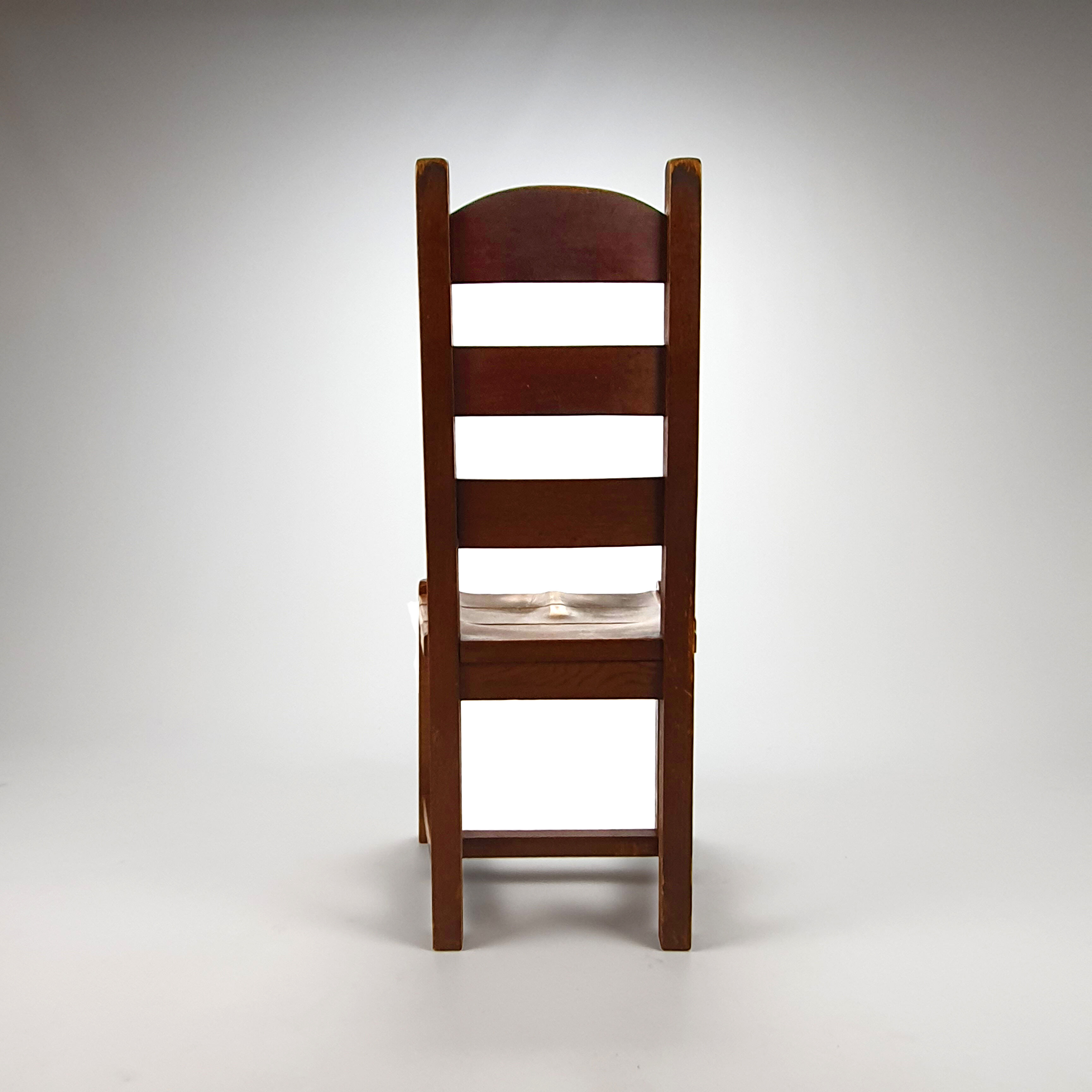 Set of 6 brutalist oak dining chairs, 1960