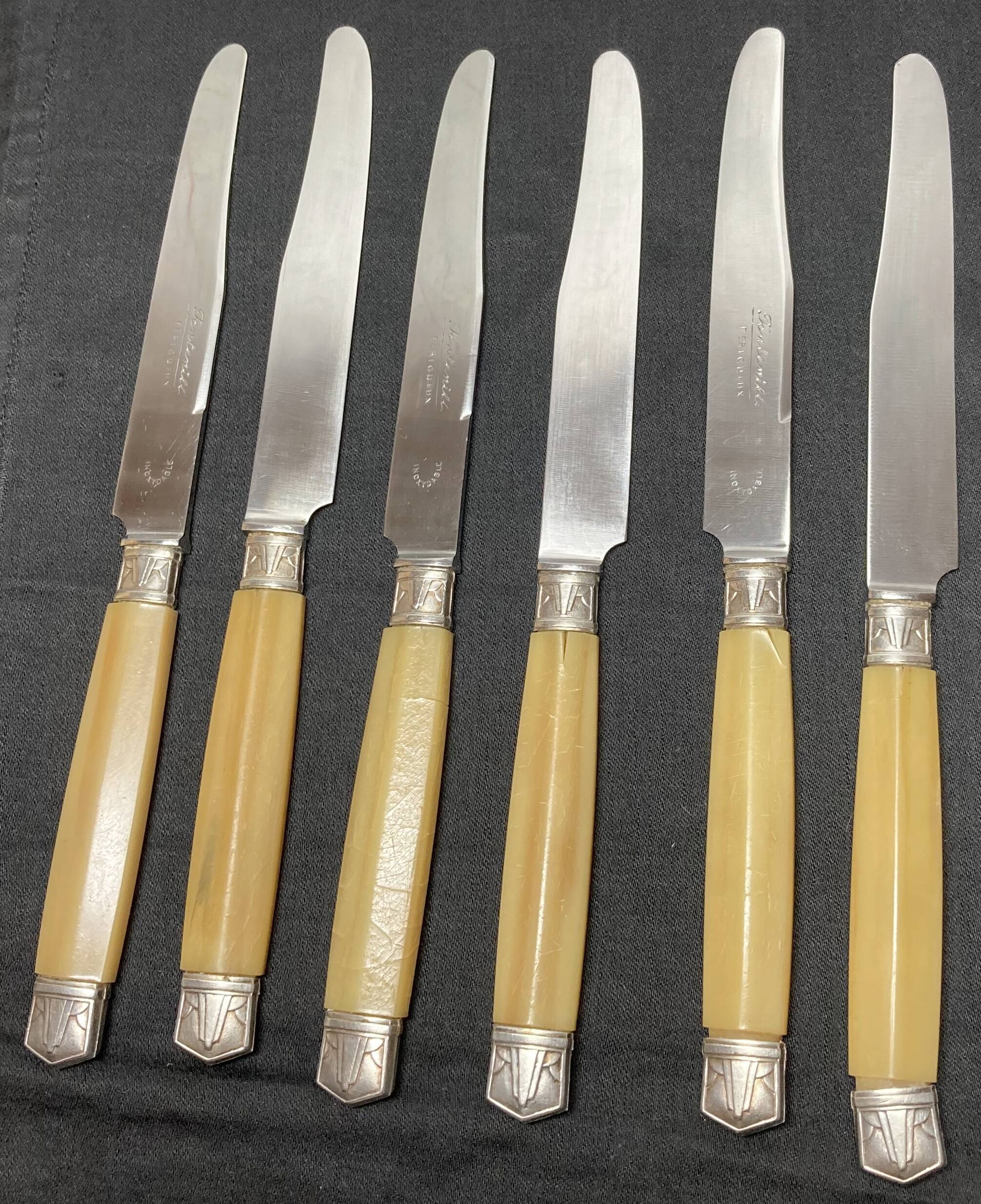 12 antique stainless steel dessert knives