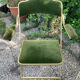 Lot de 4 fauteuils pliants vintage en velours vert