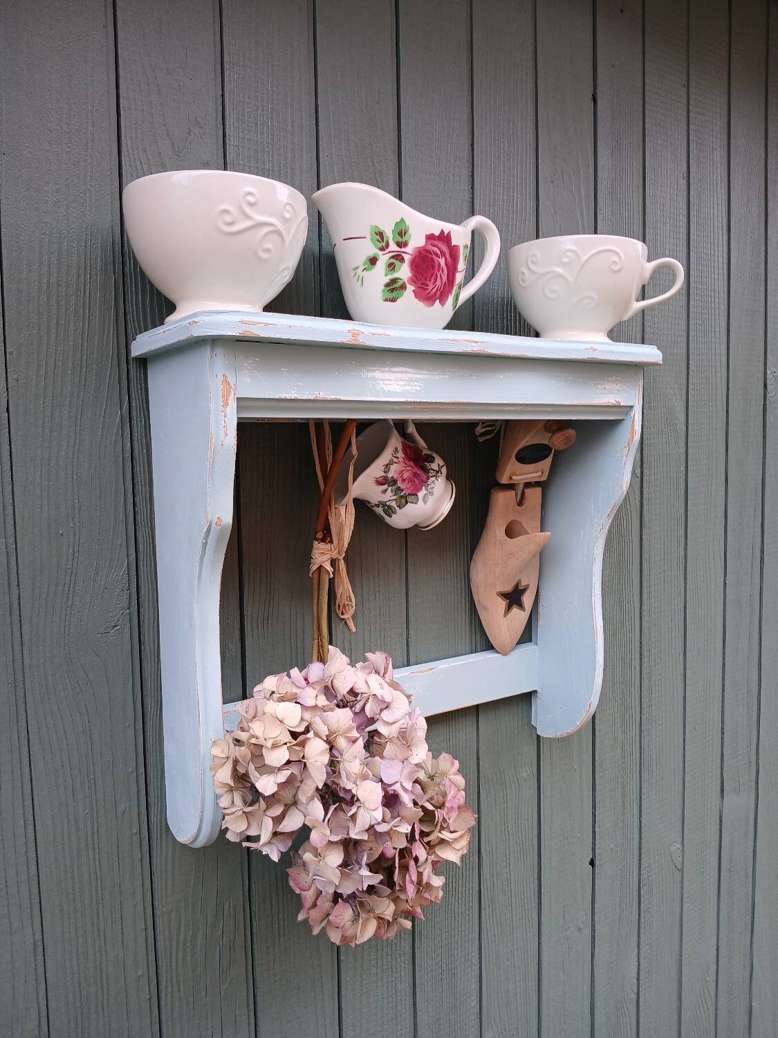 Revamped antique wall shelf