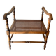 Petit banc d’appoint canné de style Anglais