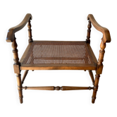 Small caned accent bench in English style