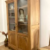 Armoire vitrine chêne massif
